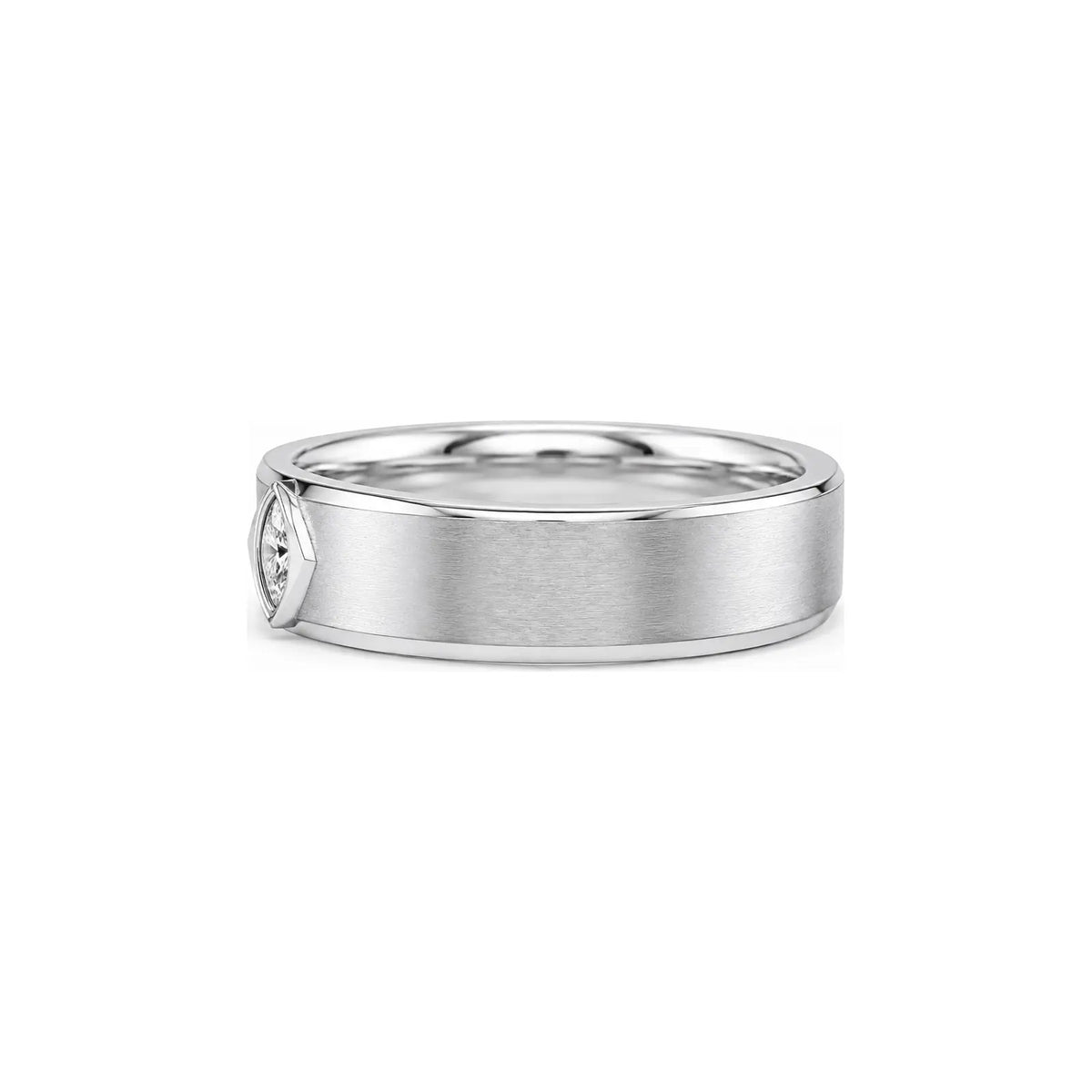 Summit Kite men diamond ring in white metal, profile view