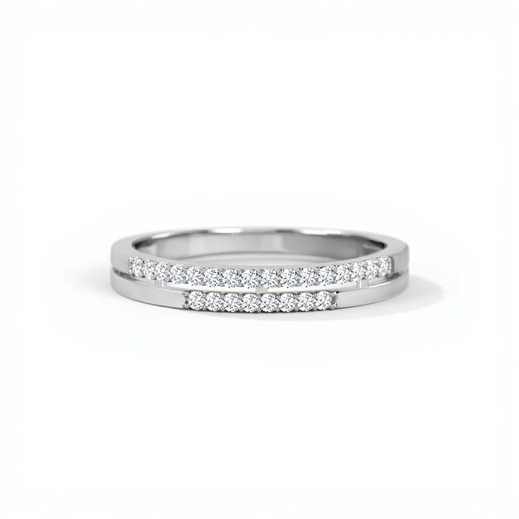 Twin Line Gold Diamond Ring