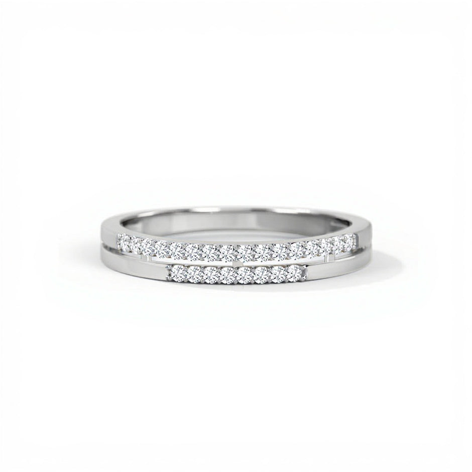 Twin Line Gold Diamond Ring