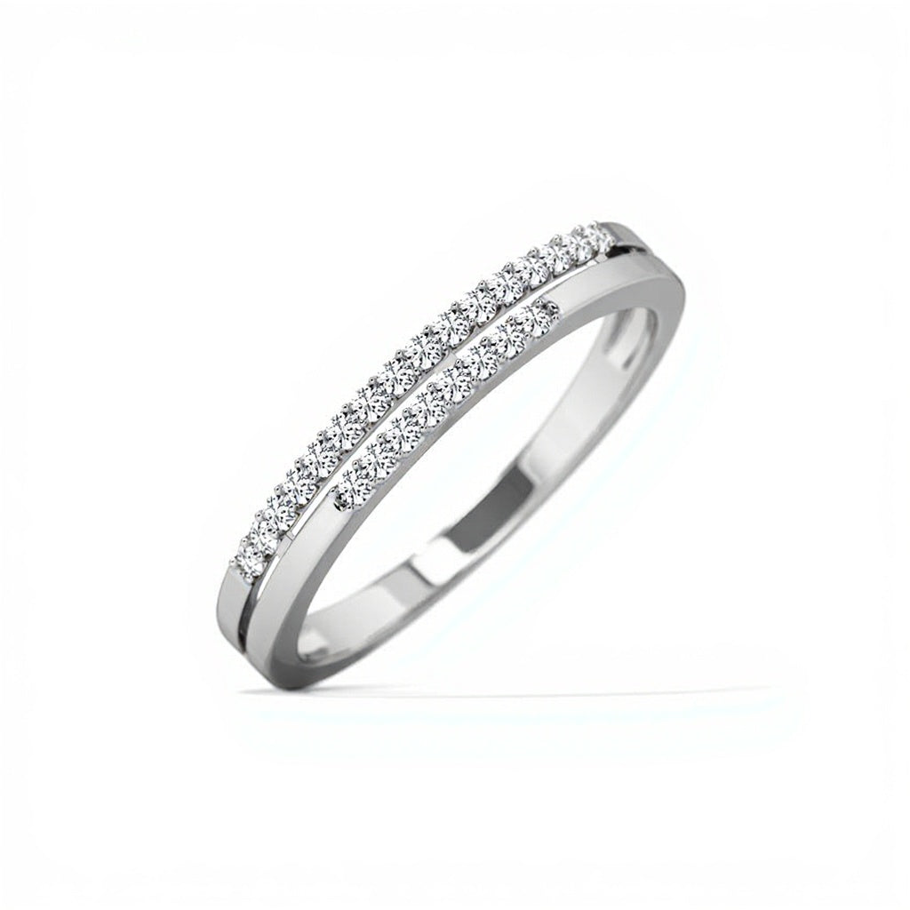 Twin Line Gold Diamond Ring