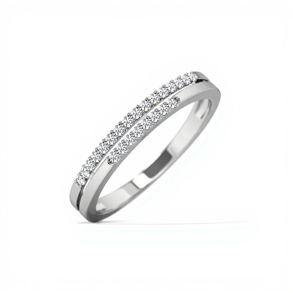 Twin Line Gold Diamond Ring