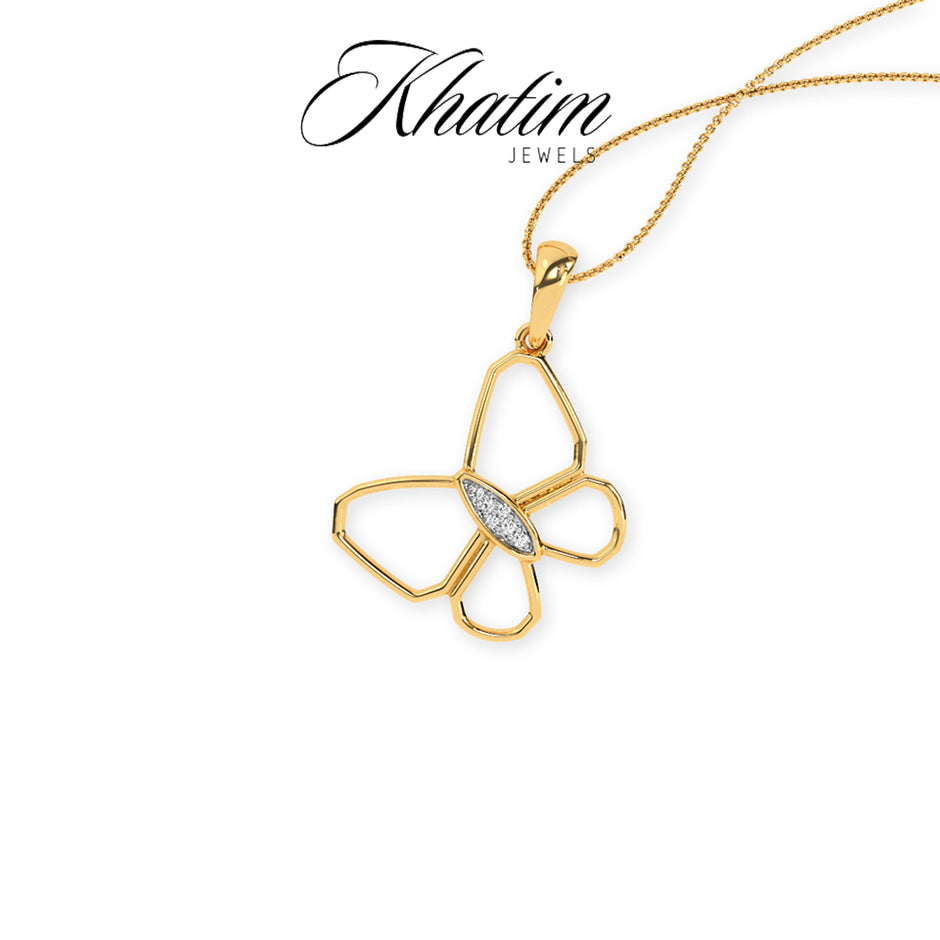 Butterfly Gold Diamond Pendant