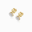 Starlight Diamond Cluster Earrings in yellow gold — side profile, image 3
