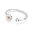 Daisy Flower Zircon Women Silver Ring