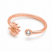 Daisy Flower Zircon Women Silver Ring